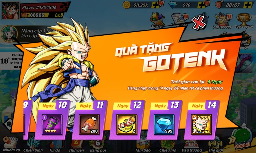 nhận quà từ Kame Legend