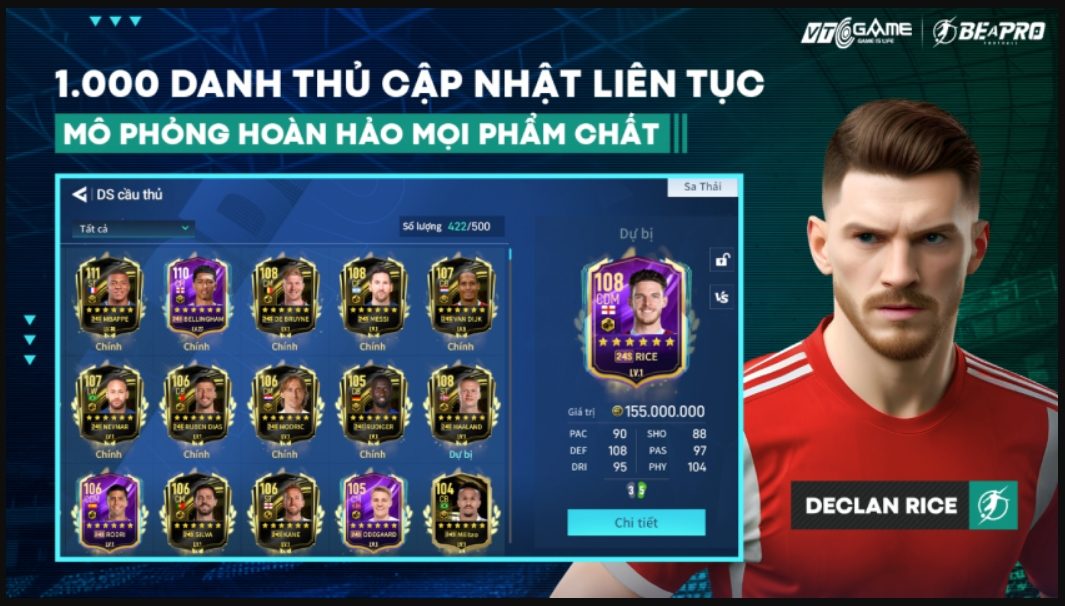 Cập nhật mới của game bóng đá Be a Pro Football