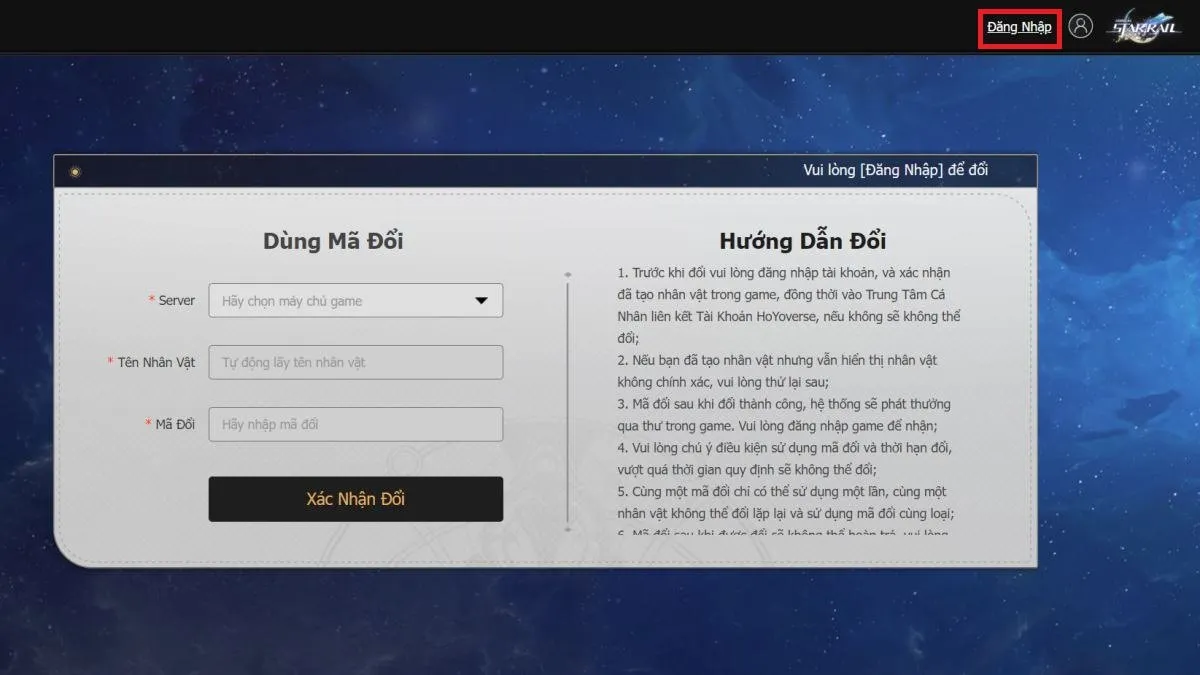 Code Honkai Star Rail có quy định thời hạn 