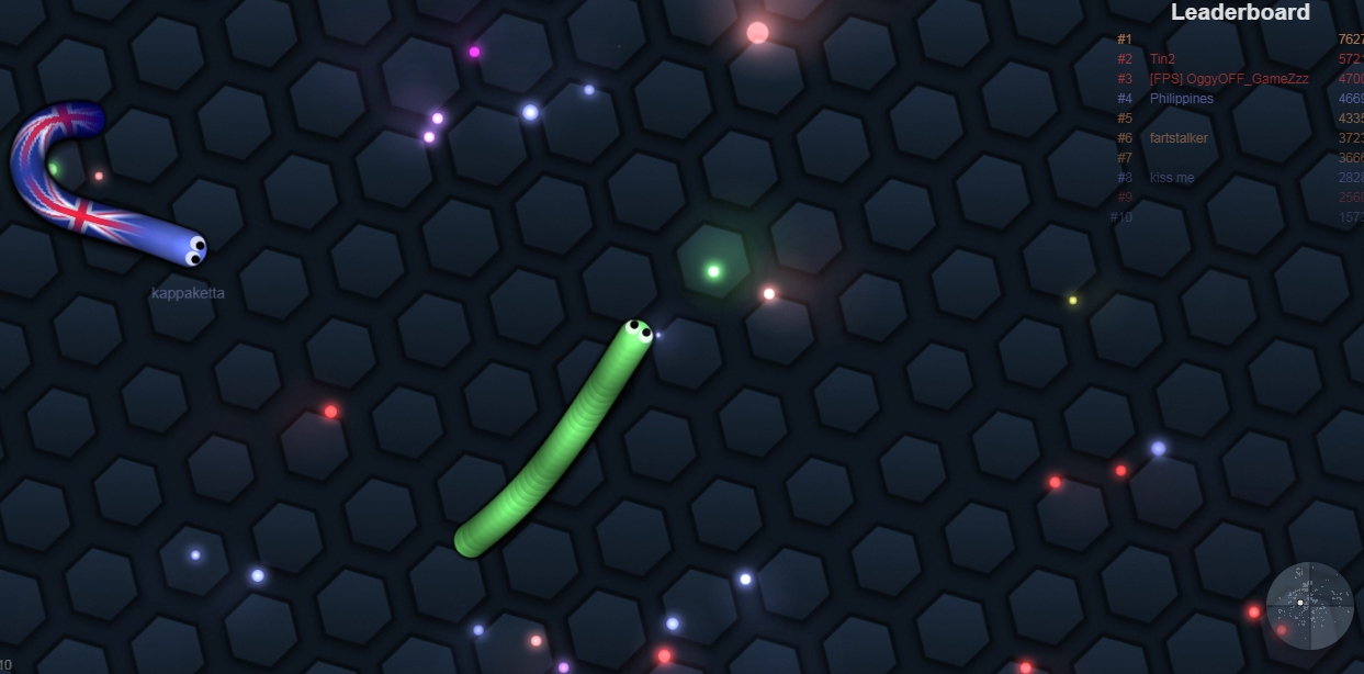 Chế độ chơi trong game.io Slither 