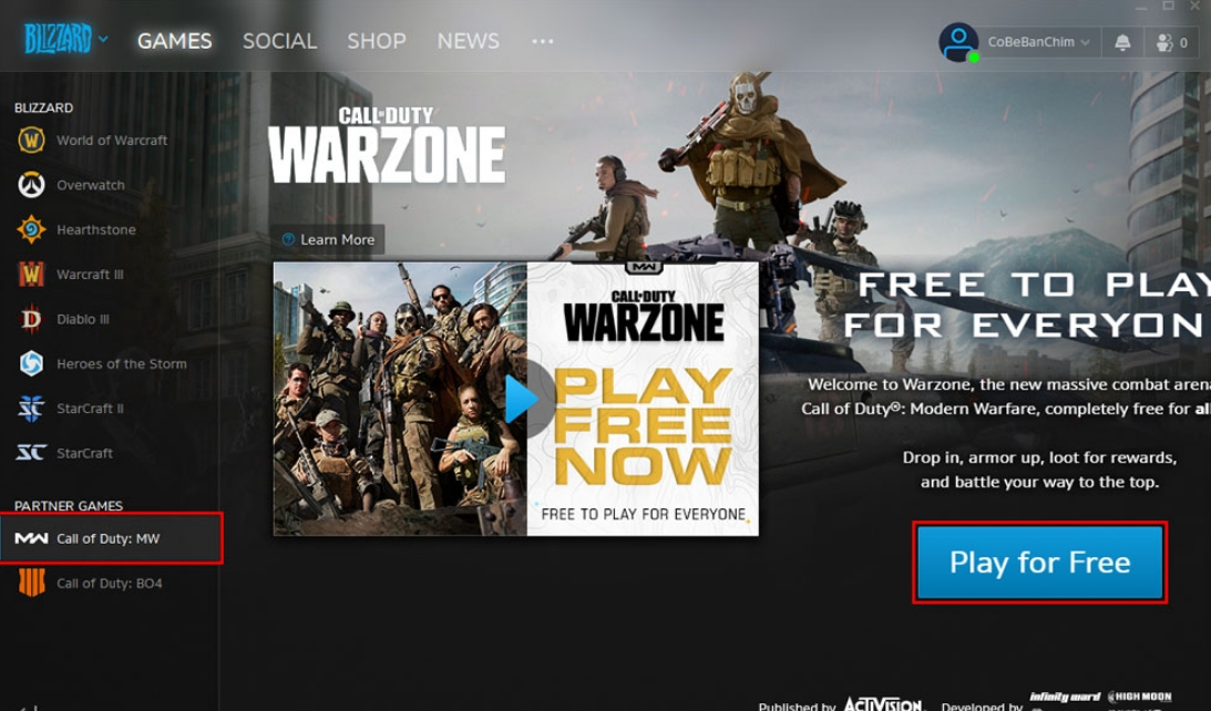 Tải và cài đặt game online pc Call of Duty Warzone 