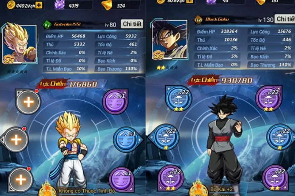 tính năng trong game 7 vien ngoc rong – Chiến Binh Tối Thượng