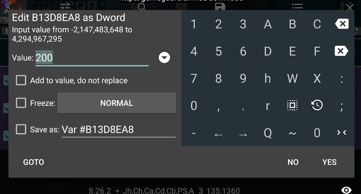 Can thiệp được rất nhiều thông số của game