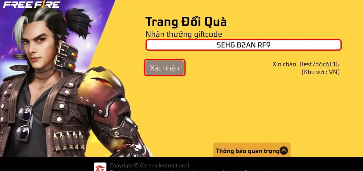 Danh sách giftcode game Free Fire