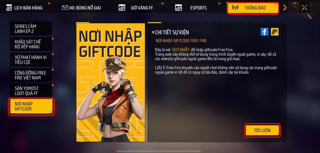 Danh sách giftcode game Free Fire