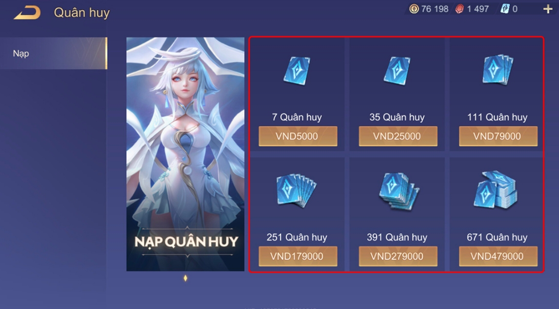 Những điều cần chú ý khi nạp quân huy