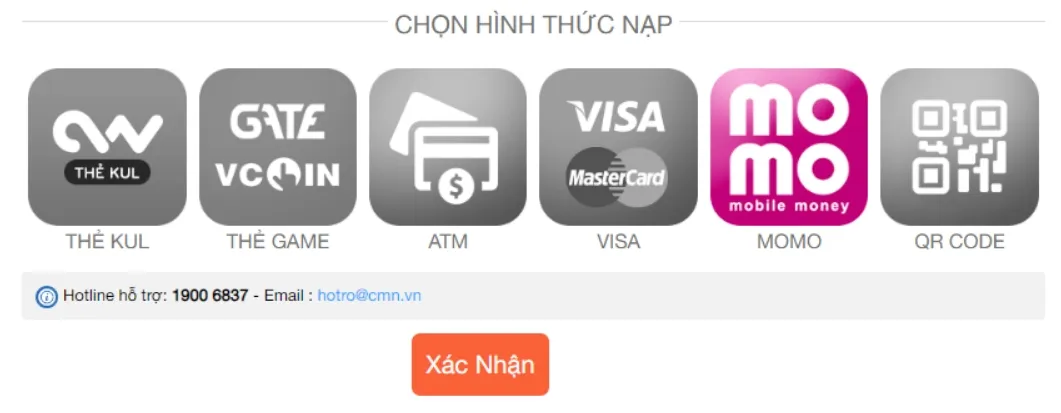 Hướng dẫn nạp Kiem Vu bằng ví Momo