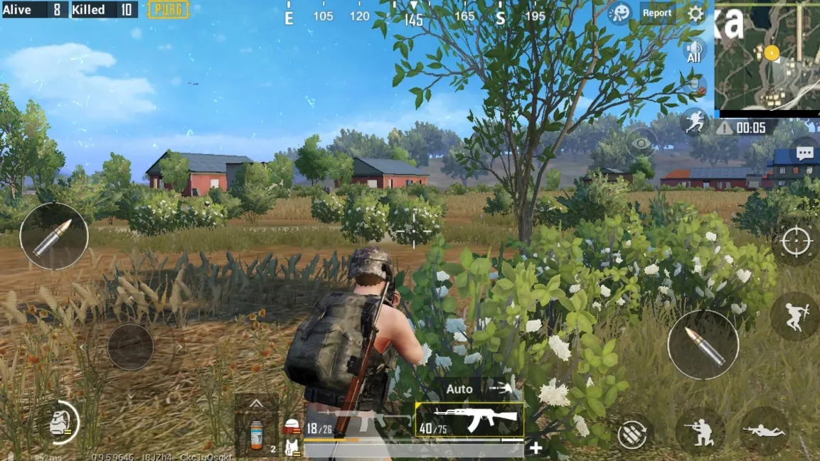 Bắt đầu ván đấu game mobile Pubg