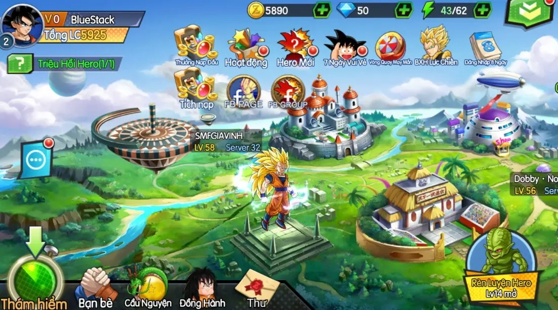 nâng cấp nhân vật game Rồng Thần Huyền Thoại
